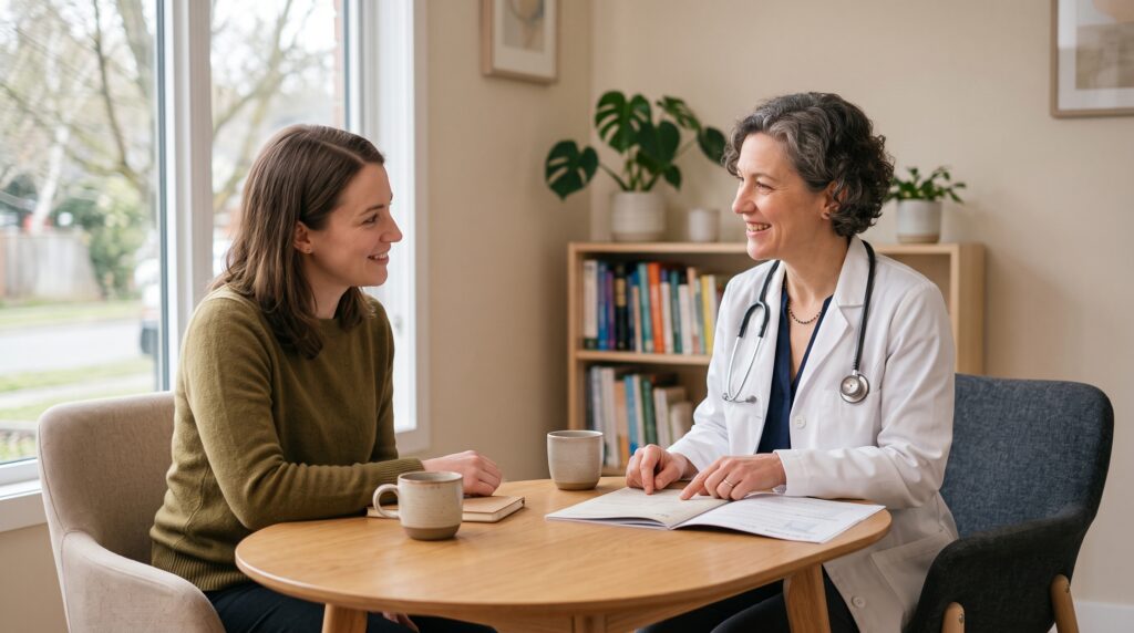 Direct specialty care pricing in practice — a physician discusses value with a patient before naming a price